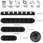 V-357 3Pcs / Set Self-adhesive Desktop Power Cord Fixing Base Silicone Data Cable Organizer
