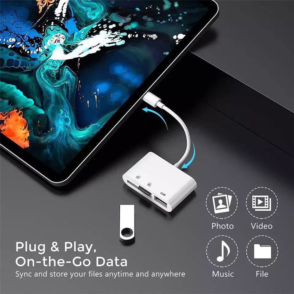 UC-155-SD003 USB 2.0 USB-C to TF + Mini-SD Card Reader USB Female Adapter for Laptop Tablet Phone