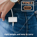 UC-155-TC004 Type C to 3.5mm Audio + Type-A USB2.0 OTG Female with PD Power Charge Adapter for Laptop Tablet Phone