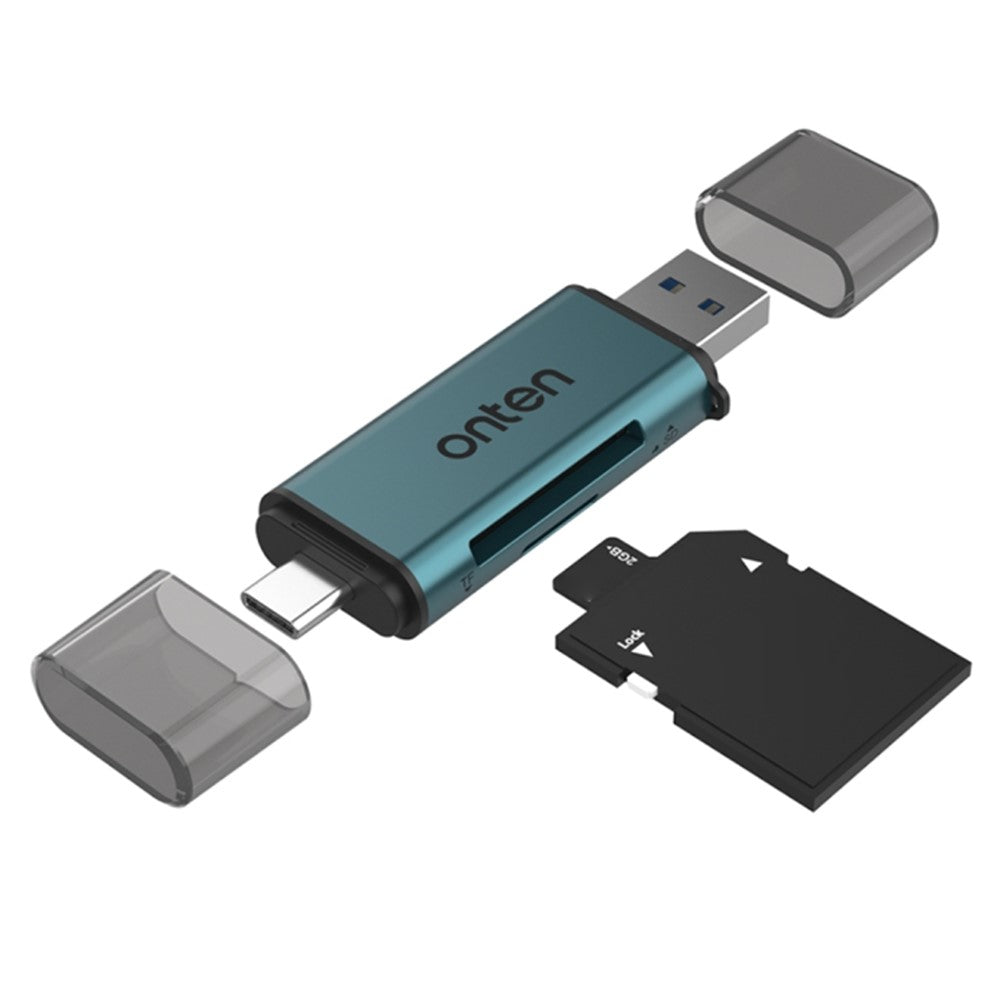 ONTEN CR532 2-in-1 USB-A / USB-C to SD2.0 / TF2.0 Card Reader Aluminum Alloy Dual Connector