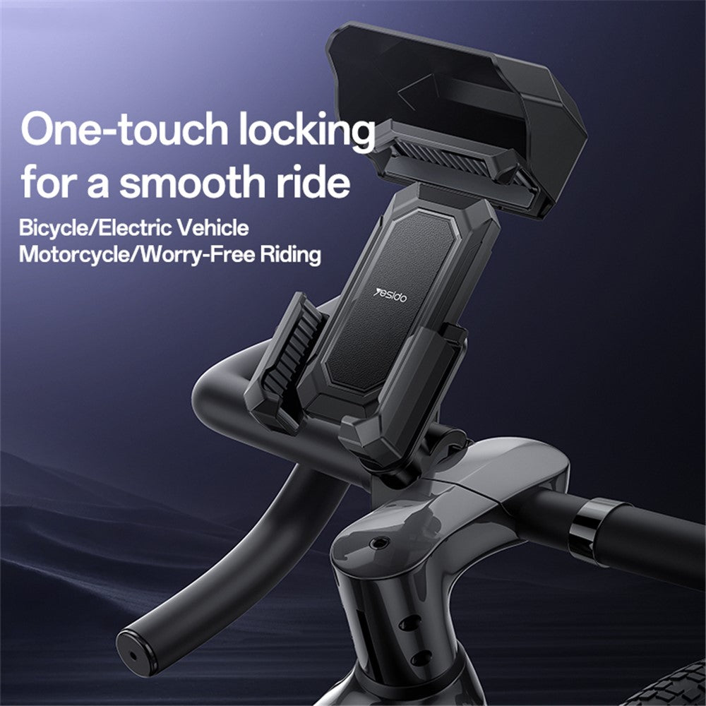 YESIDO C331 Bicycle Phone Holder with Sunshade, Bike Handlebar Phone Mount