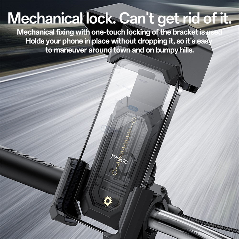 YESIDO C331 Bicycle Phone Holder with Sunshade, Bike Handlebar Phone Mount