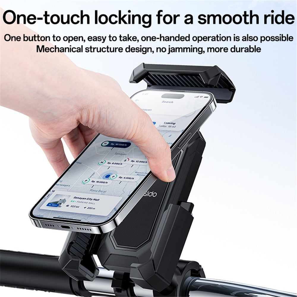 YESIDO C331 Bicycle Phone Holder with Sunshade, Bike Handlebar Phone Mount