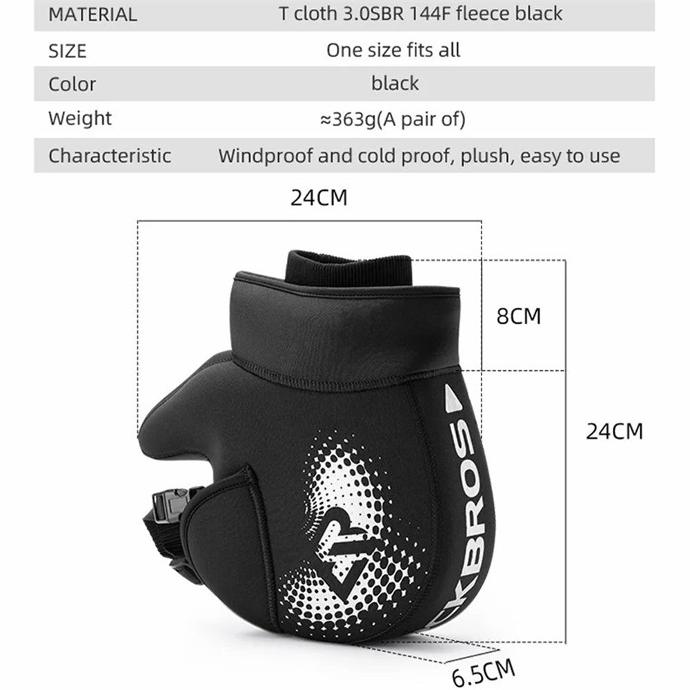 ROCKBROS D55 1 Pair Winter Motorcycle Handle Warm Cover Hand Protection Windproof Polar Fleece Gloves