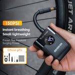WEST BIKING YP0711201 Elektrisk luftpumpe 150PSI Bærbar Minidækpumpe med LED-display til cykelmotorcykel