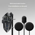 YESIDO VC19 Bluetooth-kompatibelt motorcykelhjelmheadset til cykling, trådløse øretelefoner med understøttelse af to telefonforbindelser og FM-radio