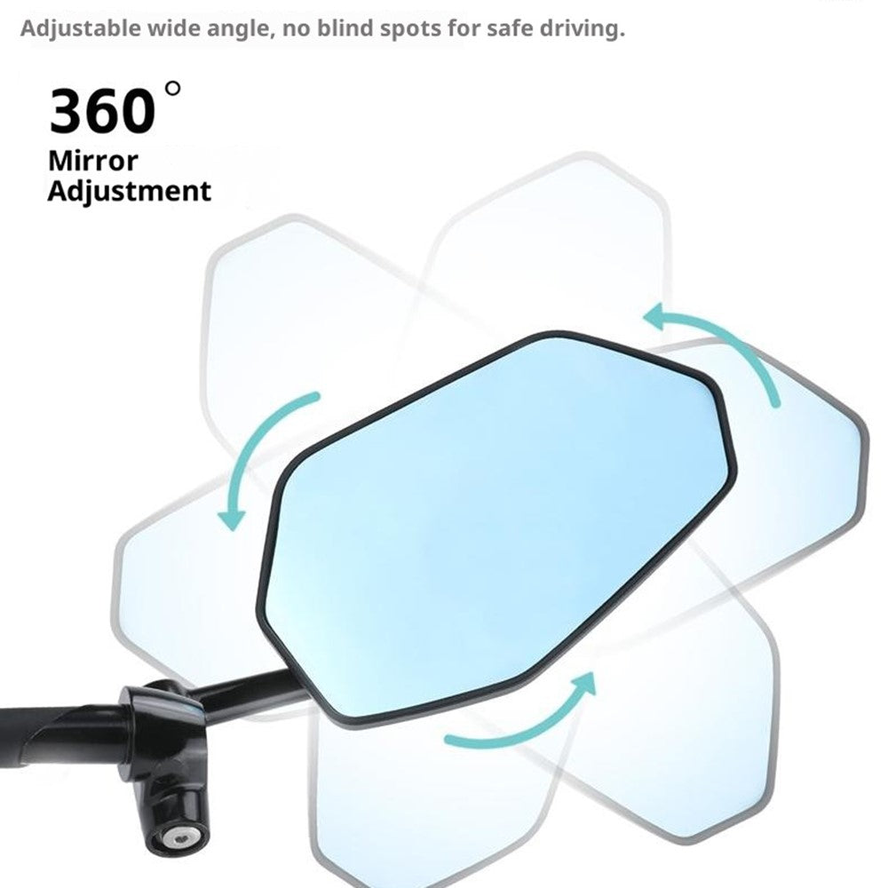 WEST BIKING 0720051B0001 Bicycle Left Rearview Mirror 360° Adjustable Rearview Mirror Carbon Fiber Back Plate for Bike