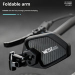 WEST BIKING 0720051B0001 Bicycle Left Rearview Mirror 360° Adjustable Rearview Mirror Carbon Fiber Back Plate for Bike