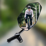 WEST BIKING 0720051B0001 Bicycle Left Rearview Mirror 360° Adjustable Rearview Mirror Carbon Fiber Back Plate for Bike