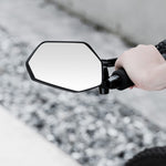 WEST BIKING 0720051B0001 Bicycle Left Rearview Mirror 360° Adjustable Rearview Mirror Carbon Fiber Back Plate for Bike