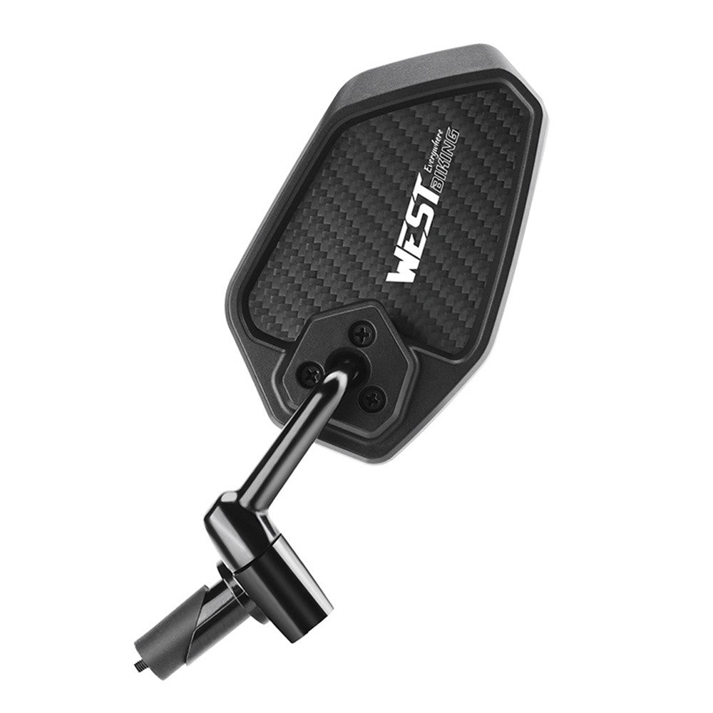 WEST BIKING 0720051B0001 Bicycle Left Rearview Mirror 360° Adjustable Rearview Mirror Carbon Fiber Back Plate for Bike