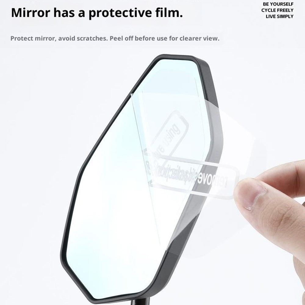 WEST BIKING 0720051B0001 Bicycle Left Rearview Mirror 360° Adjustable Rearview Mirror Carbon Fiber Back Plate for Bike