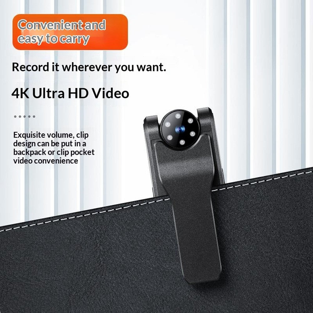 M23 4K Ultra HD Clip-on Mini Body Camera 180 graders roterande lins Nattseende WiFi Videoinspelare (utan TF-kort)