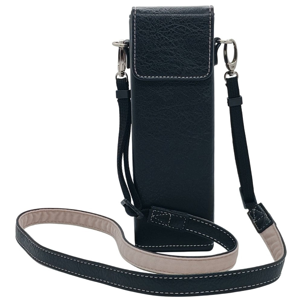 Portable Storage Bag for DJI Osmo Pocket 3 / Pocket 4 Buffalo Grain PU Leather Shockproof Carrying Case with Shoulder Strap