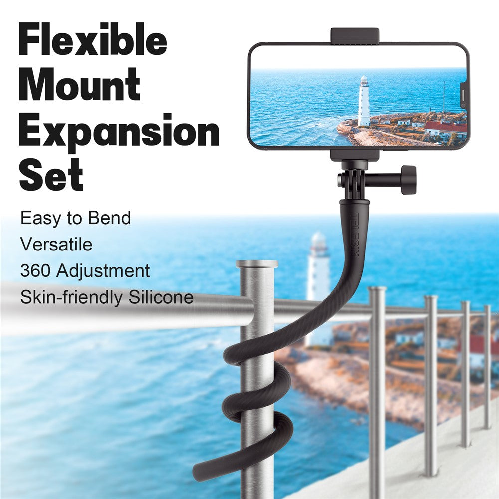 TELESIN TE-FM-003 Flexible Shooting Bracket Phone Action Camera Holder Vlogging Selfie Stick Stand