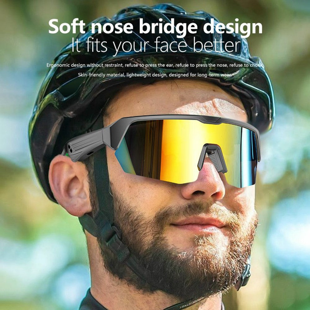 YJ006 2 in 1 Bluetooth-Compatible Smart Glasses UV400 Windproof Cycling Audio Sunglasses 130mAh Type-C Fast Charging