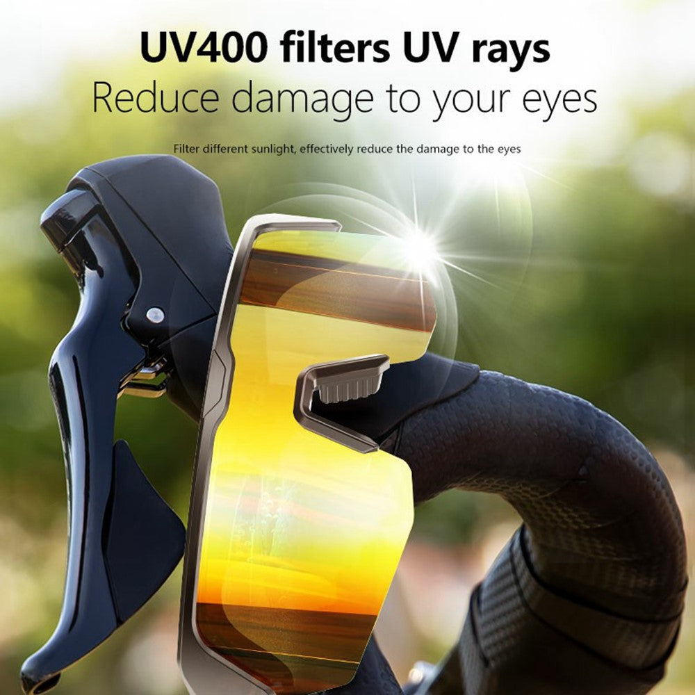 YJ006 2-i-1 Bluetooth-kompatible smarte briller UV400 vindafvisende cykel-solbriller med lyd 130mAh Type-C hurtigopladning