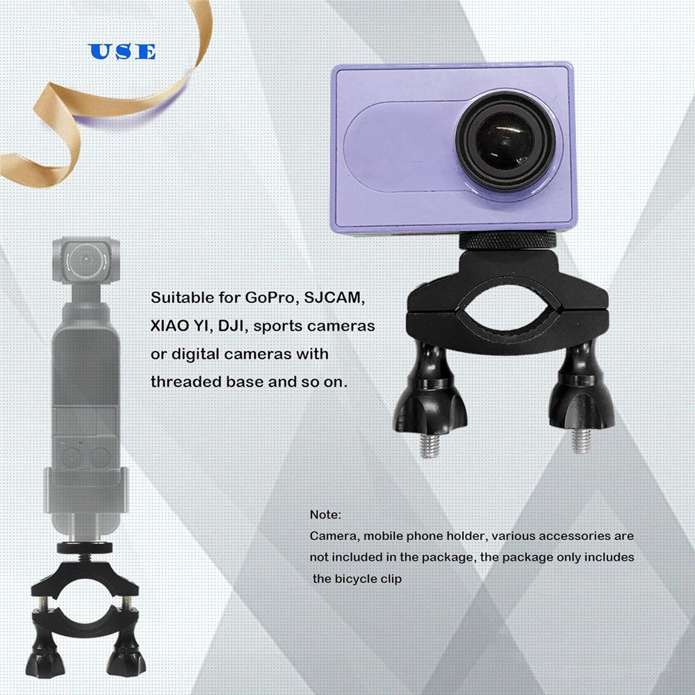 KF27870 Bike Camera Mount 1/4-inch Screw Adapter Bicycle Action Camera Bracket for GoPro / DJI Osmo