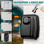G14 Outdoor Secure Key Box Large Capacity Wall Mounted Key Box with 12 Digit Rust Proof Code Secure Key Box for Home Factory Garage