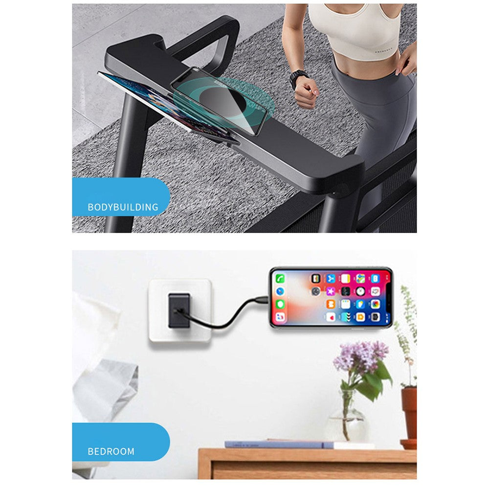 Aluminum Alloy Dual Magnetic Cell Phone Holder Phones Rotating Stand for Gym