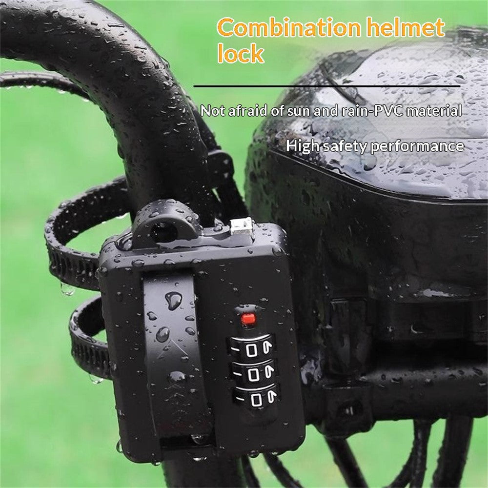 Helmet Combination Lock Universal PVC Portable Anti Theft Security Lock for Electric Motorcycle Scooter