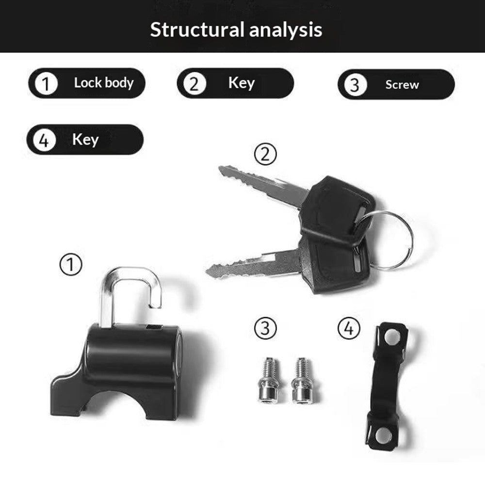 Electric Bike Motorcycle Helmet Lock Anti Theft Security Lock Handlebar Mount Waterproof Rust Proof Lock