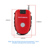 ROCKBROS 32420981001 Telescopic Chain Bicycle Code Lock Anti-theft Steel Wire Bike Lock Helmet Backpack Password Lock