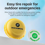 ROCKBROS 6-Piece Bicycle Inner Tube Patch Repair Kit No-Glue Adhesive Quick-Dry Repair Tool Set