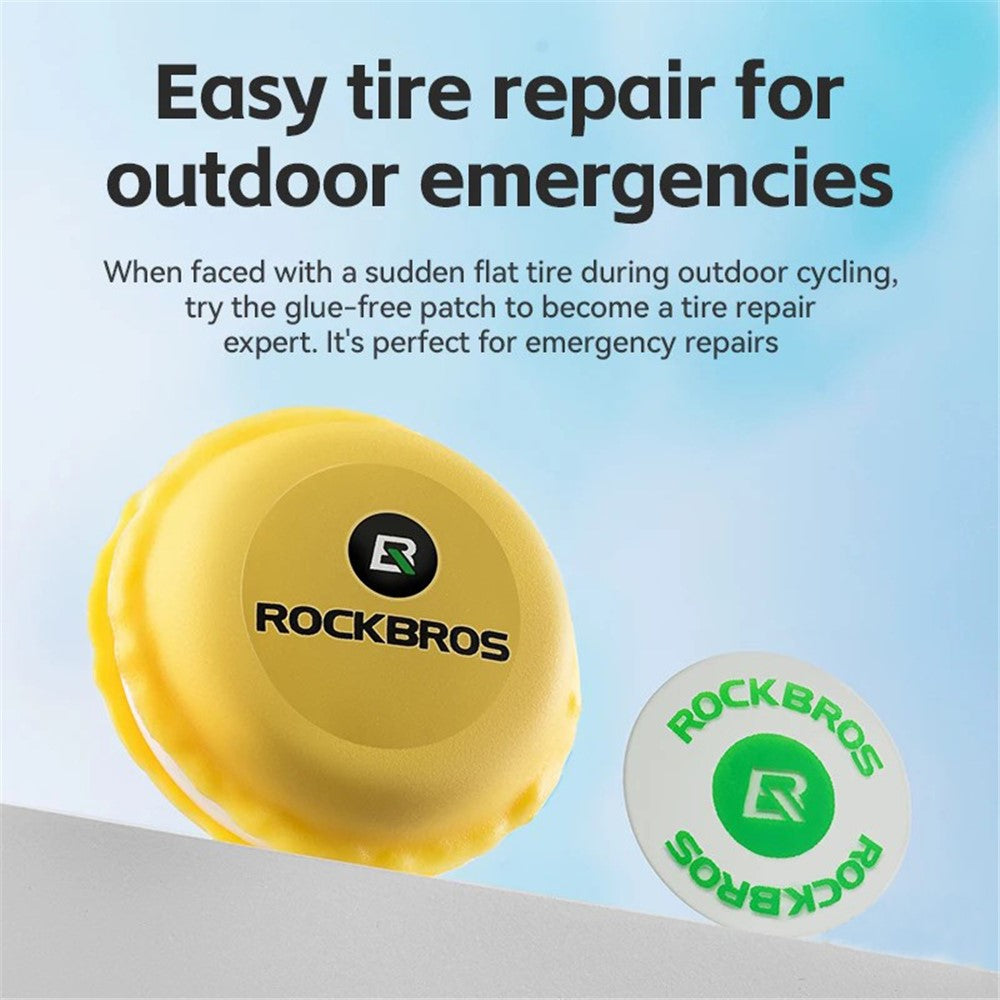 ROCKBROS 6-Piece Bicycle Inner Tube Patch Repair Kit No-Glue Adhesive Quick-Dry Repair Tool Set