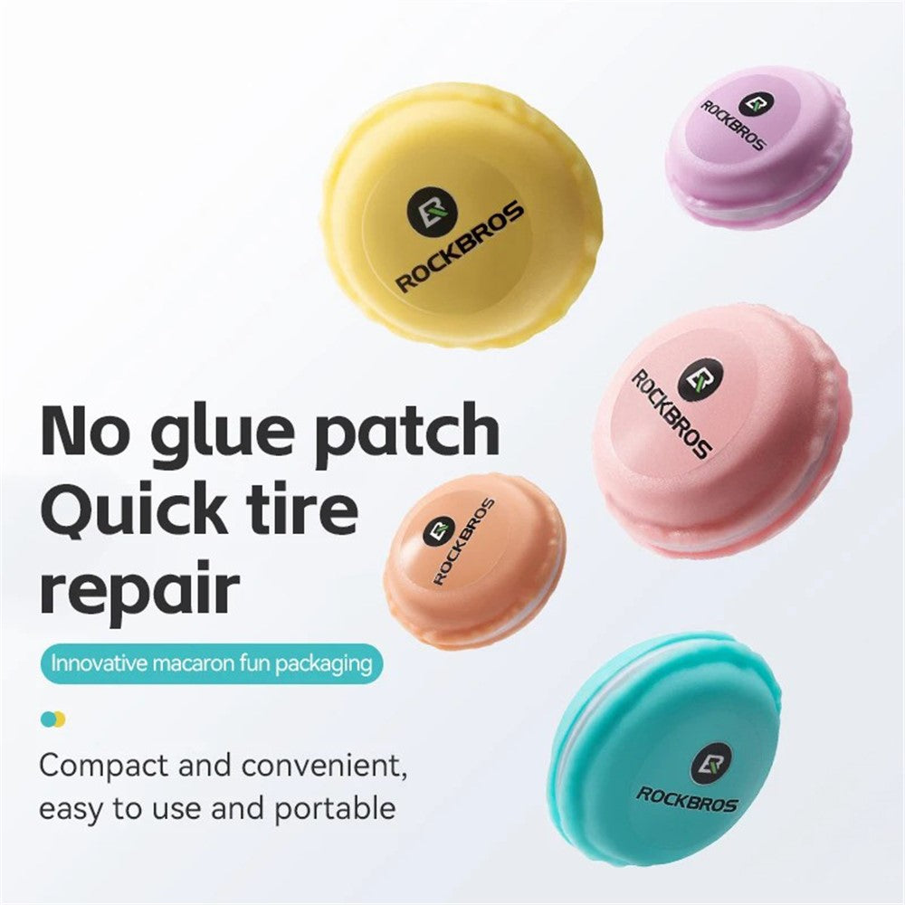 ROCKBROS 6-Piece Bicycle Inner Tube Patch Repair Kit No-Glue Adhesive Quick-Dry Repair Tool Set