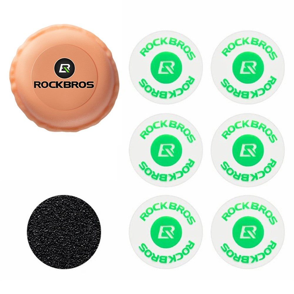 ROCKBROS 6-Piece Bicycle Inner Tube Patch Repair Kit No-Glue Adhesive Quick-Dry Repair Tool Set