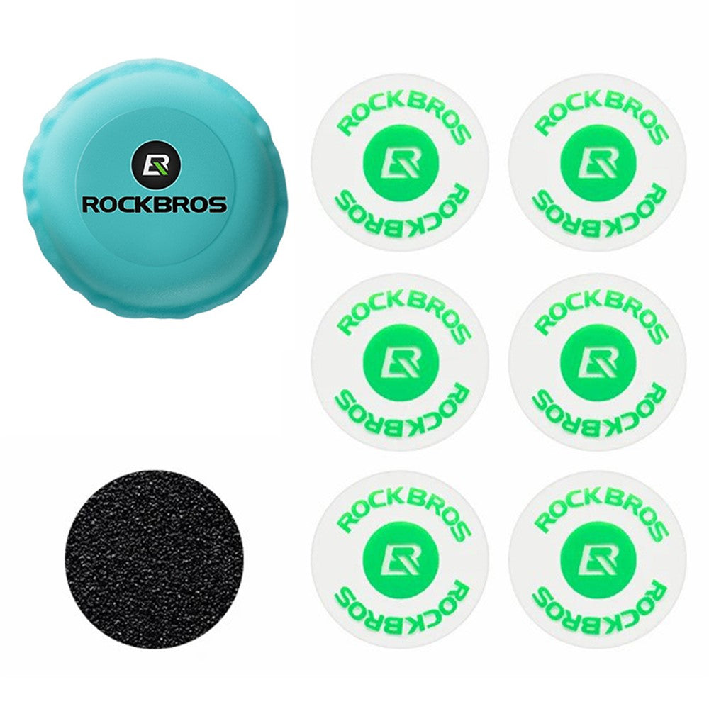 ROCKBROS 6-Piece Bicycle Inner Tube Patch Repair Kit No-Glue Adhesive Quick-Dry Repair Tool Set