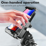 QX-21 Motorcycle E-Bike Bicycle Phone Stand Handlebar / Rear Mirror Mount Rotatable Phone Holder Bracket