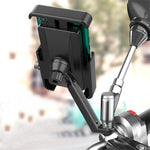 QX-21 Motorcycle E-Bike Bicycle Phone Stand Handlebar / Rear Mirror Mount Rotatable Phone Holder Bracket