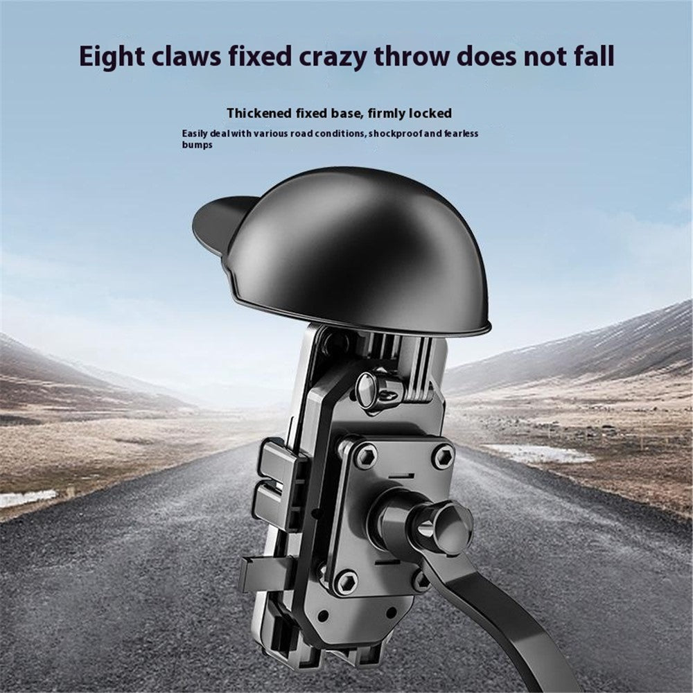 HL-M28 Nylon+ABS Motorcycle Phone Mount Holder Cell Phone Bike Holder with Helmet Shaped Sun Visor
