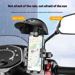 HL-M28 Nylon+ABS Motorcycle Phone Mount Holder Cell Phone Bike Holder with Helmet Shaped Sun Visor
