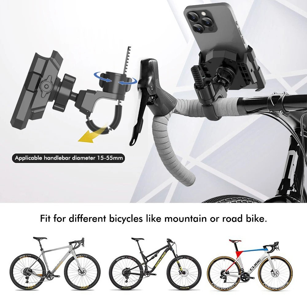 JGX001 Universal Bike Handlebar Mount Phone Holder for Mountain Road Bicycle Shockproof Cellphone Bracket