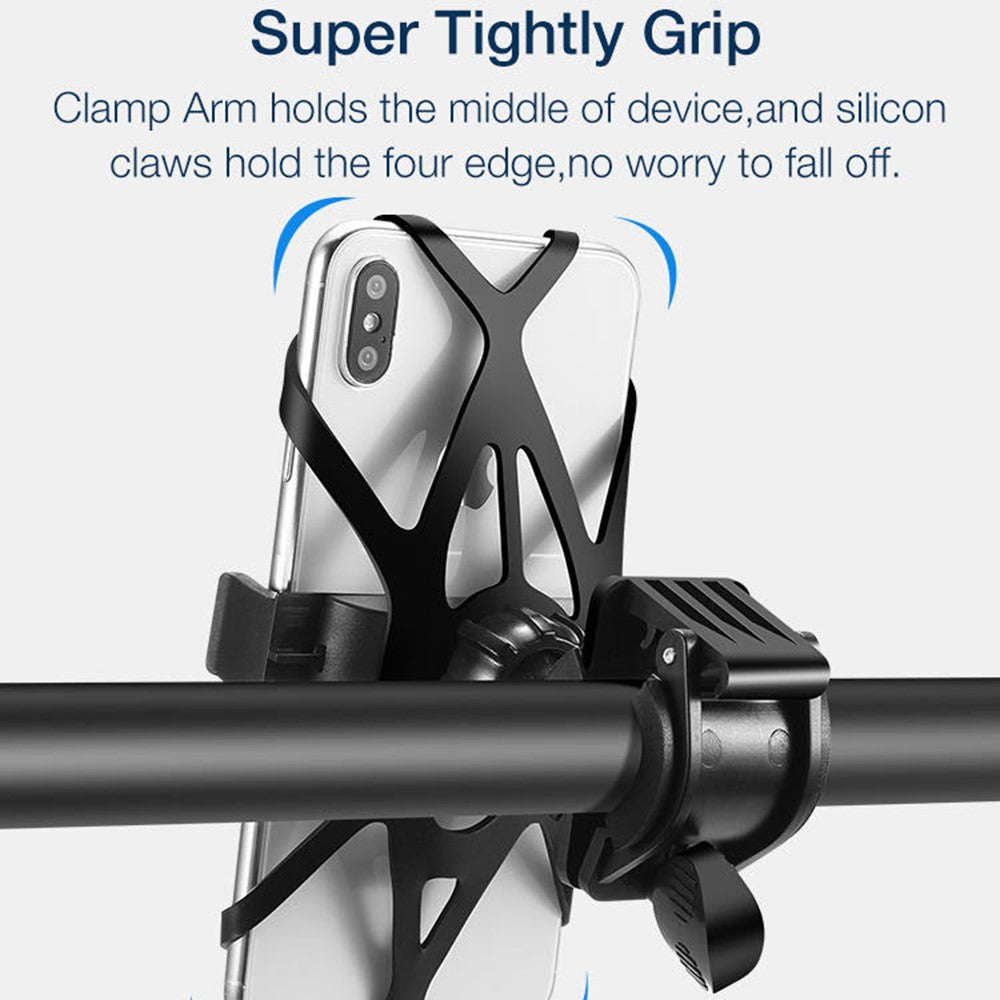 Motorcycle Bicycle Phone Mount Silicone Strap Holder Electric Scooter Navigation Stand for Outdoor Use