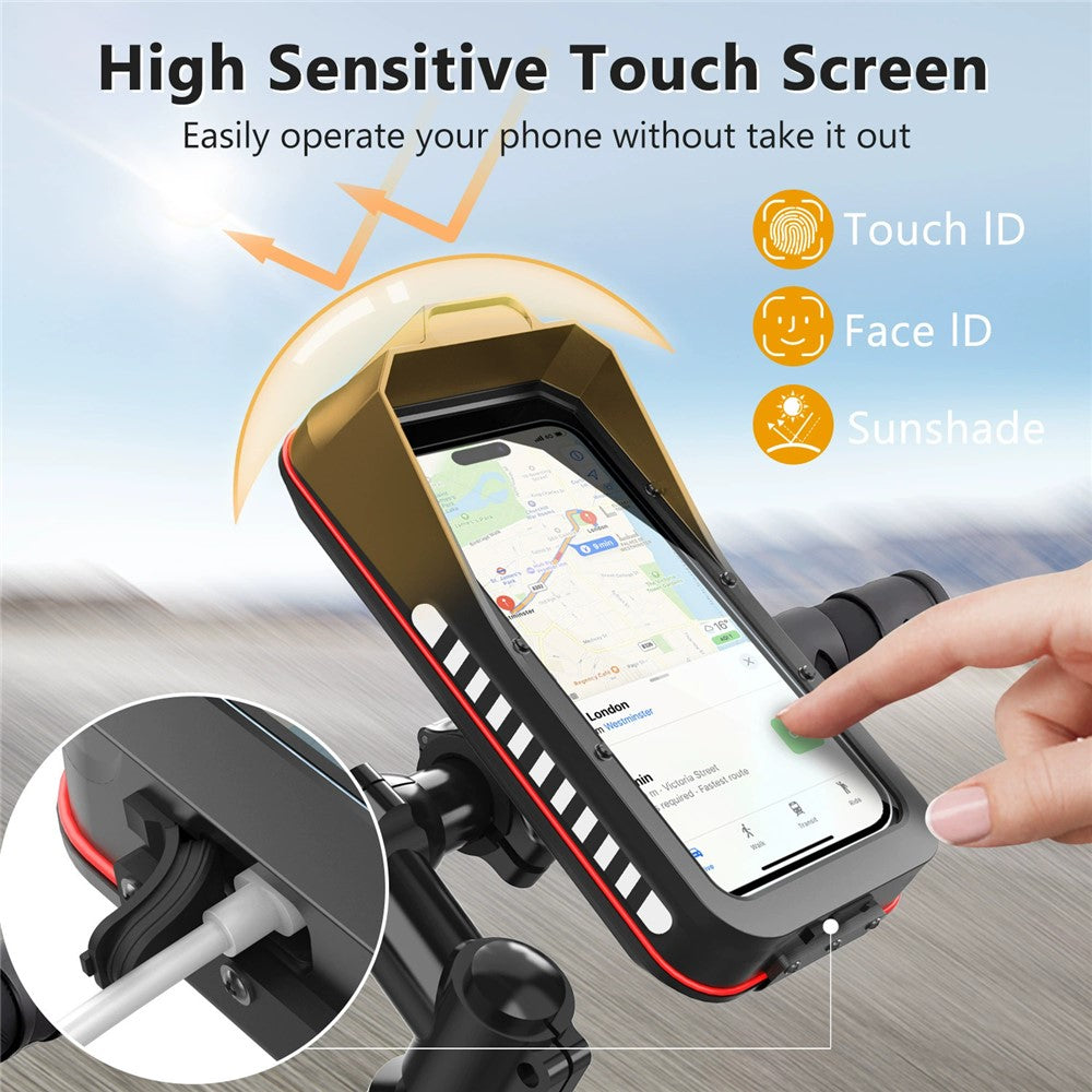 HL-176A Bicycle Handlebar Quick Release Phone Mount Shockproof Cellphone Holder Bracket for Motorcycle