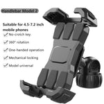 QX-25A Bicycle Handlebar Phone Mount 360 Degree Rotation Shockproof Navigation Holder for Motorcycle