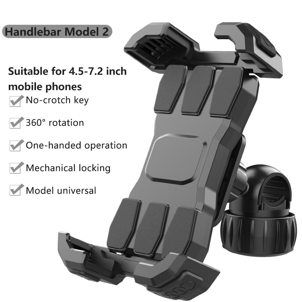 QX-25A Bicycle Handlebar Phone Mount 360 Degree Rotation Shockproof Navigation Holder for Motorcycle