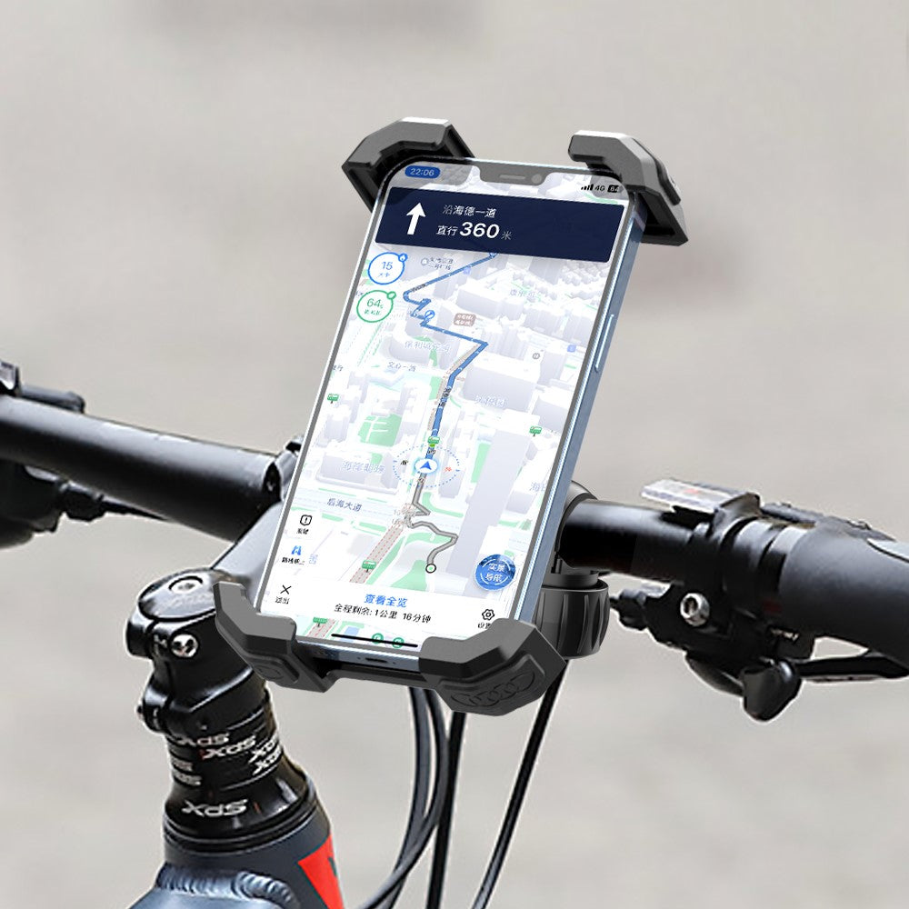 QX-25A Bicycle Handlebar Phone Mount 360 Degree Rotation Shockproof Navigation Holder for Motorcycle