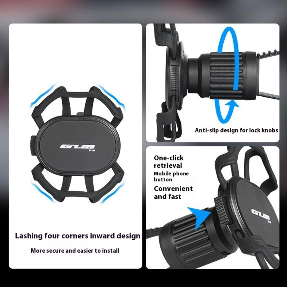 GUB P16 Bike Phone Holder Rotatable Detachable Silicone Phone Mount for Bicycle E-Bike Scooter