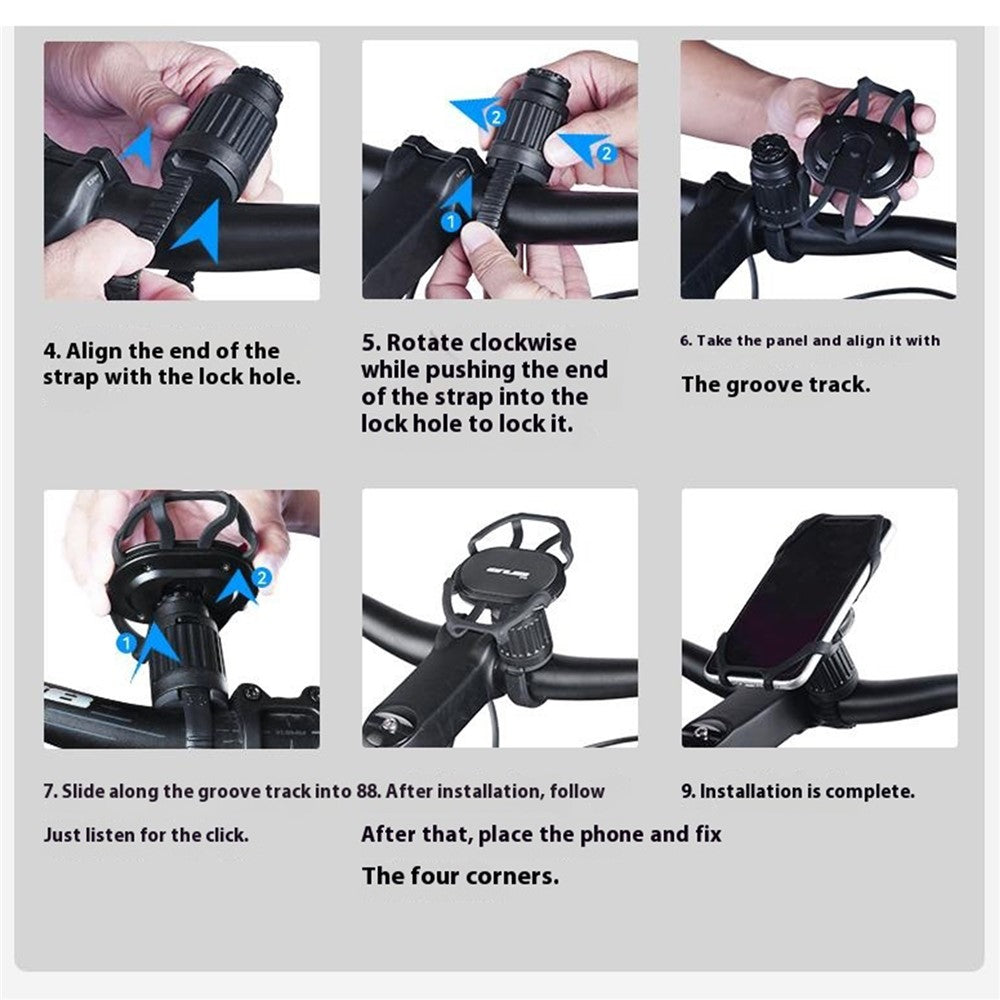 GUB P16 Bike Phone Holder Rotatable Detachable Silicone Phone Mount for Bicycle E-Bike Scooter