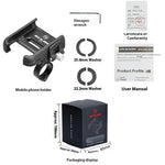 GUB P33 Quick Release Bike Phone Mount Aluminum Alloy Rotation Clamp Style Bicycle Phone Holder