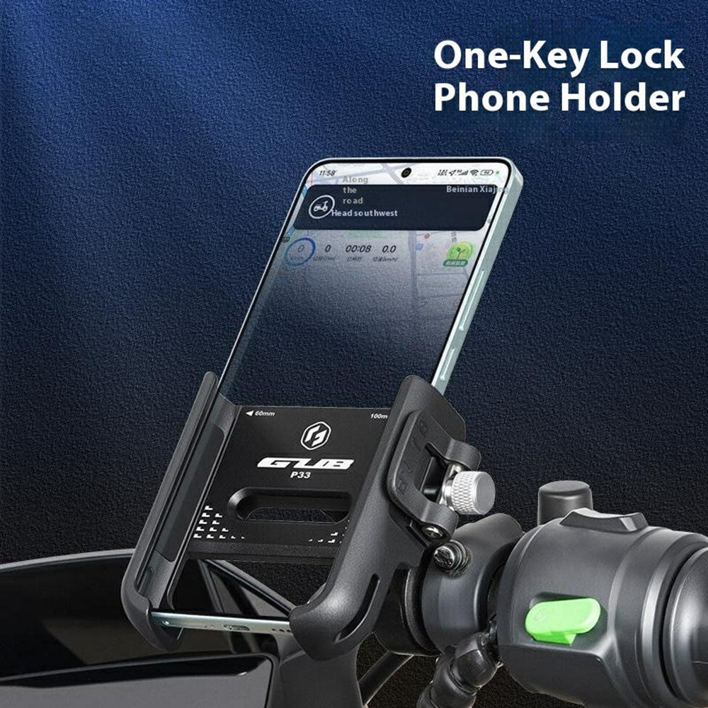 GUB P33 Quick Release Bike Phone Mount Aluminum Alloy Rotation Clamp Style Bicycle Phone Holder