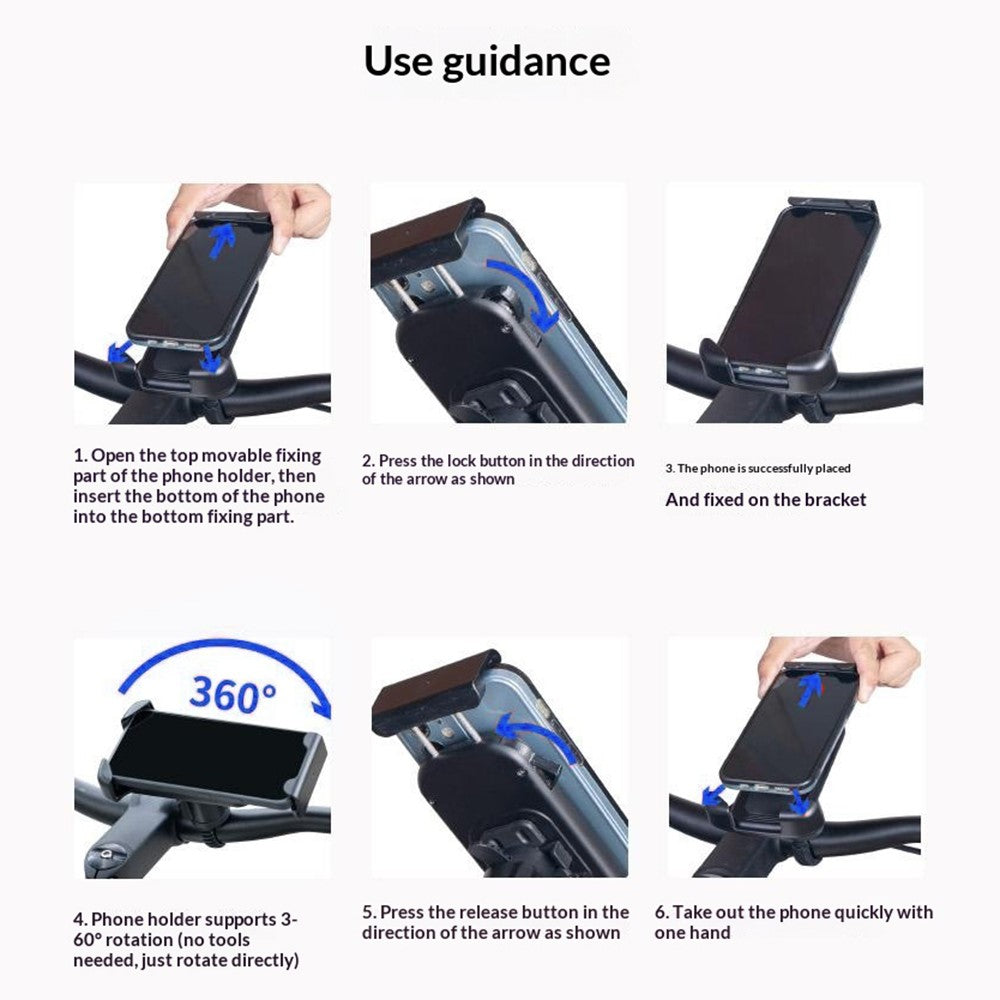 GUB P18 Rotatable Phone Mount for Bicycle  /  E-Bike  /  Scooter Shock Absorbing Quick Release Cellphone Bracket
