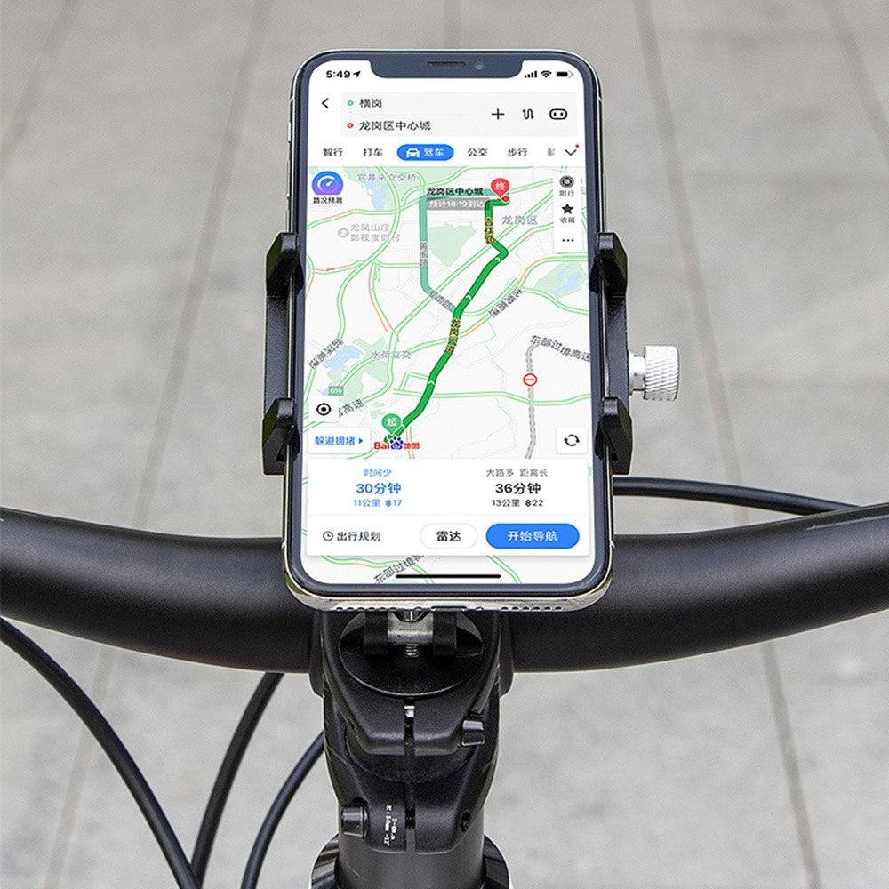 GUB G-93 mobilholder i aluminiumslegering til styr, fire kløer, klemme, cykelmobilstativ, støtte, 270 graders drejning, cykeltilbehør (skruemonteret)