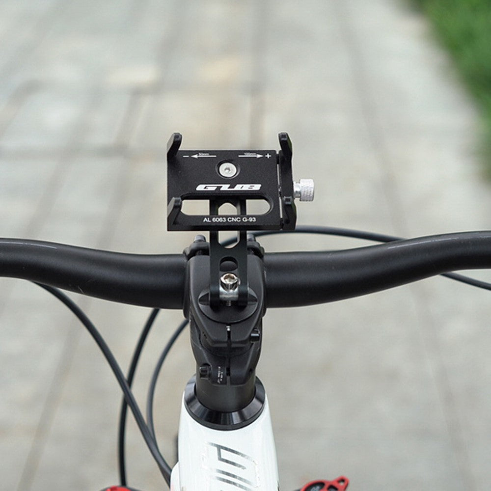 GUB G-93 mobilholder i aluminiumslegering til styr, fire kløer, klemme, cykelmobilstativ, støtte, 270 graders drejning, cykeltilbehør (skruemonteret)