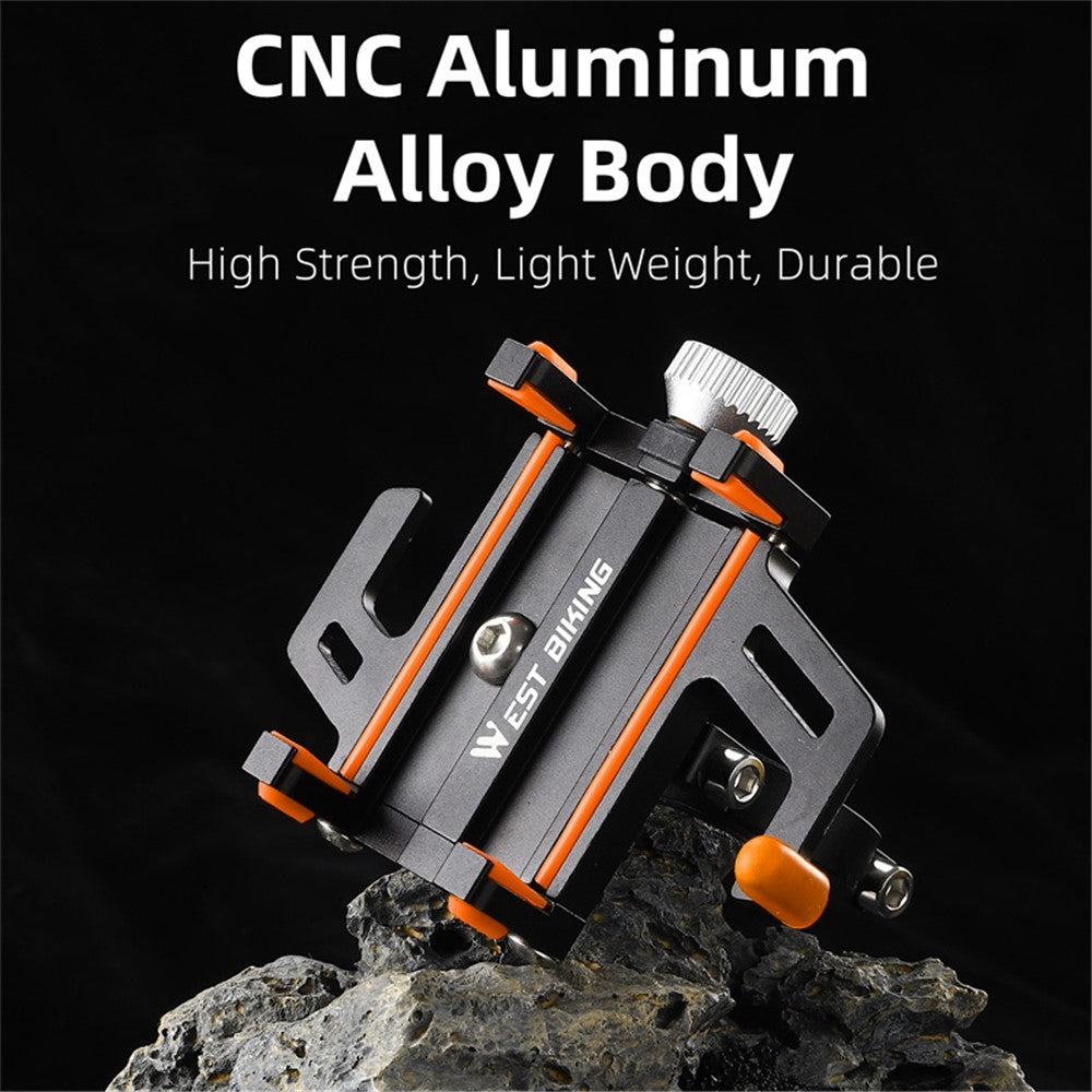 WEST BIKING YP0715066 Bike Handlebar Mount Phone Holder Aluminum Alloy Bicycle Cellphone Bracket